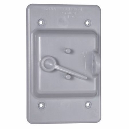 RACOORPORATED Electrical Box Cover, 1 Gang, Rectangular, Non-Metallic, Toggle Switch PTC100GY